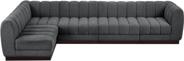 Quinn 133" Chenille Fabric Upholstered 5pc. Modular Sectional