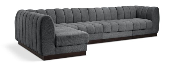 Quinn 133" Chenille Fabric Upholstered 5pc. Modular Sectional