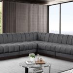 Quinn 98" Chenille Fabric Upholstered 5pc. Modular Sectional