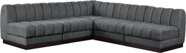 Quinn 98" Chenille Fabric Upholstered 5pc. Modular Sectional