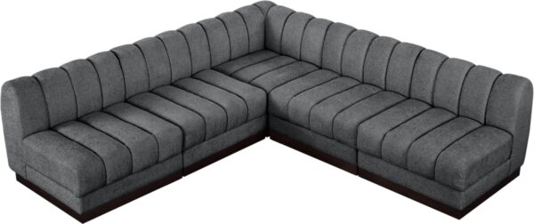 Quinn 98" Chenille Fabric Upholstered 5pc. Modular Sectional
