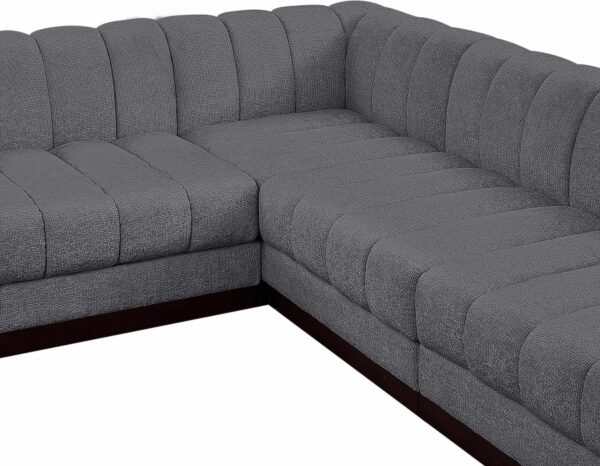 Quinn 98" Chenille Fabric Upholstered 5pc. Modular Sectional