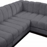 Quinn 98" Chenille Fabric Upholstered 5pc. Modular Sectional