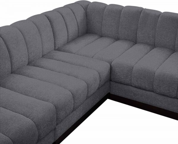 Quinn 98" Chenille Fabric Upholstered 5pc. Modular Sectional