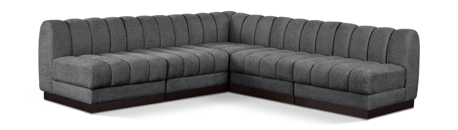 Quinn 98" Chenille Fabric Upholstered 5pc. Modular Sectional