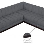 Quinn 98" Chenille Fabric Upholstered 5pc. Modular Sectional