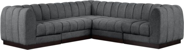Quinn 101" Chenille Fabric Upholstered 5pc. Modular Sectional