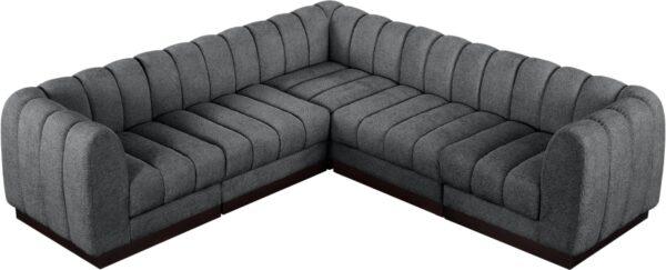 Quinn 101" Chenille Fabric Upholstered 5pc. Modular Sectional