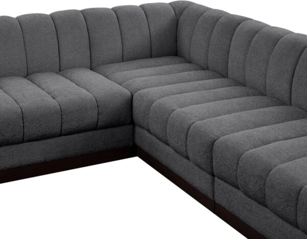 Quinn 101" Chenille Fabric Upholstered 5pc. Modular Sectional