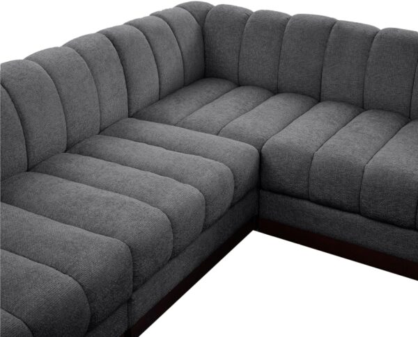 Quinn 101" Chenille Fabric Upholstered 5pc. Modular Sectional