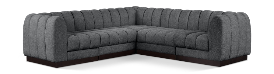 Quinn 101" Chenille Fabric Upholstered 5pc. Modular Sectional