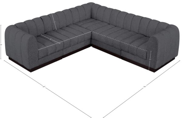 Quinn 101" Chenille Fabric Upholstered 5pc. Modular Sectional