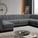 Quinn 133" Chenille Fabric Upholstered 6pc. Modular Sectional