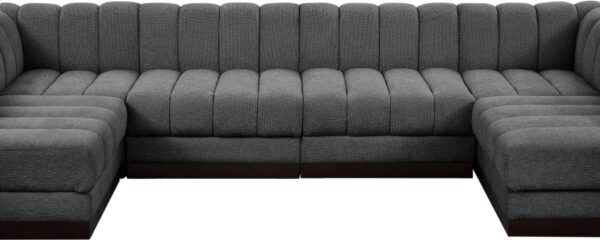Quinn 133" Chenille Fabric Upholstered 6pc. Modular Sectional