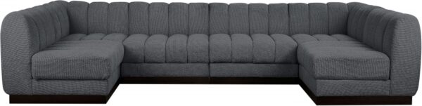 Quinn 133" Chenille Fabric Upholstered 6pc. Modular Sectional