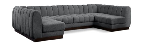 Quinn 133" Chenille Fabric Upholstered 6pc. Modular Sectional