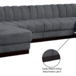 Quinn 133" Chenille Fabric Upholstered 6pc. Modular Sectional