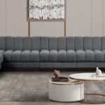 Quinn 165" Chenille Fabric Upholstered 6pc. Modular Sectional