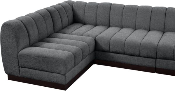 Quinn 165" Chenille Fabric Upholstered 6pc. Modular Sectional