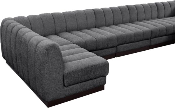 Quinn 165" Chenille Fabric Upholstered 6pc. Modular Sectional