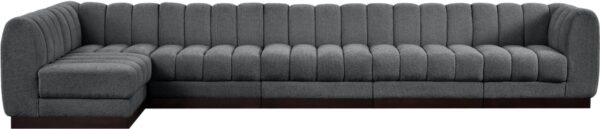Quinn 165" Chenille Fabric Upholstered 6pc. Modular Sectional