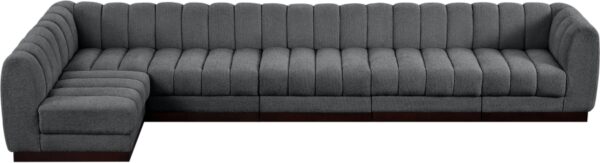 Quinn 165" Chenille Fabric Upholstered 6pc. Modular Sectional