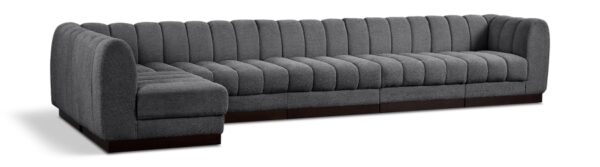 Quinn 165" Chenille Fabric Upholstered 6pc. Modular Sectional