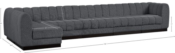 Quinn 165" Chenille Fabric Upholstered 6pc. Modular Sectional