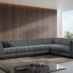 Quinn 133" Chenille Fabric Upholstered 6pc. Modular Sectional