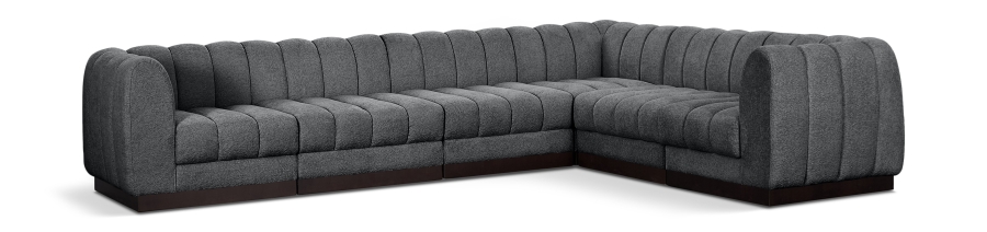 Quinn 133" Chenille Fabric Upholstered 6pc. Modular Sectional