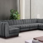 Quinn 165" Chenille Fabric Upholstered 7pc. Modular Sectional