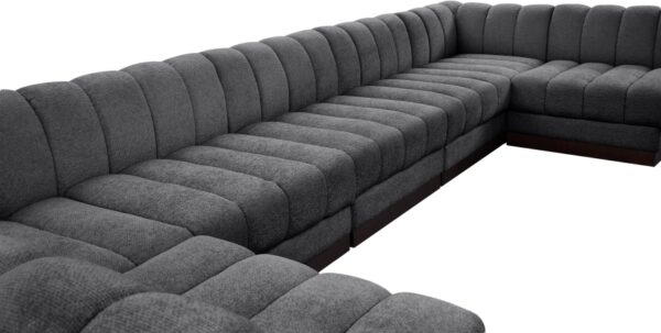 Quinn 165" Chenille Fabric Upholstered 7pc. Modular Sectional