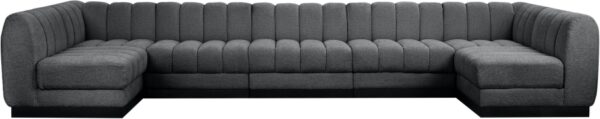 Quinn 165" Chenille Fabric Upholstered 7pc. Modular Sectional