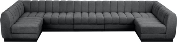 Quinn 165" Chenille Fabric Upholstered 7pc. Modular Sectional