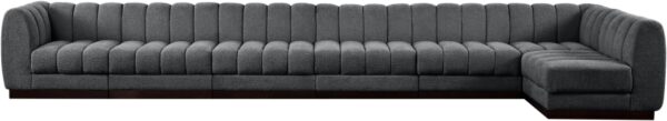 Quinn 197" Chenille Fabric Upholstered 7pc. Modular Sectional
