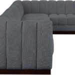 Quinn 197" Chenille Fabric Upholstered 7pc. Modular Sectional