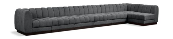 Quinn 197" Chenille Fabric Upholstered 7pc. Modular Sectional