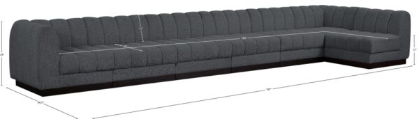 Quinn 197" Chenille Fabric Upholstered 7pc. Modular Sectional