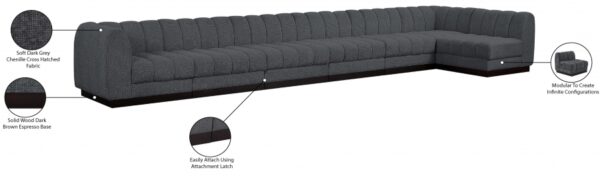 Quinn 197" Chenille Fabric Upholstered 7pc. Modular Sectional