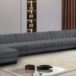 Quinn 197" Chenille Fabric Upholstered 8pc. Modular Sectional