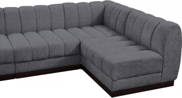 Quinn 197" Chenille Fabric Upholstered 8pc. Modular Sectional