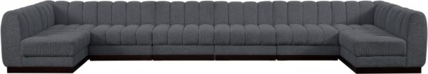 Quinn 197" Chenille Fabric Upholstered 8pc. Modular Sectional
