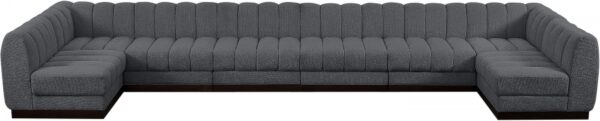Quinn 197" Chenille Fabric Upholstered 8pc. Modular Sectional