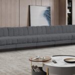 Quinn 229" Chenille Fabric Upholstered 8pc. Modular Sectional