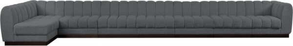 Quinn 229" Chenille Fabric Upholstered 8pc. Modular Sectional