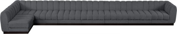 Quinn 229" Chenille Fabric Upholstered 8pc. Modular Sectional