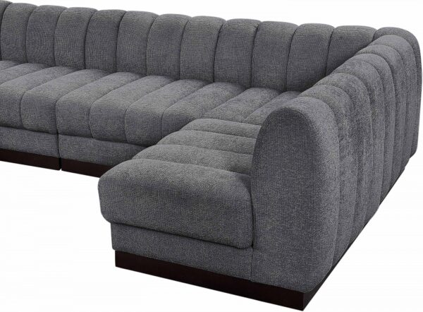Quinn 229" Chenille Fabric Upholstered 8pc. Modular Sectional