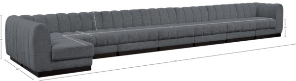 Quinn 229" Chenille Fabric Upholstered 8pc. Modular Sectional