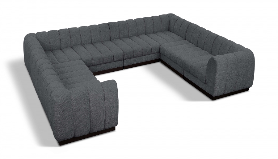 Quinn 133" Chenille Fabric Upholstered 8pc. Modular Sectional
