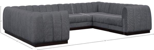 Quinn 133" Chenille Fabric Upholstered 8pc. Modular Sectional
